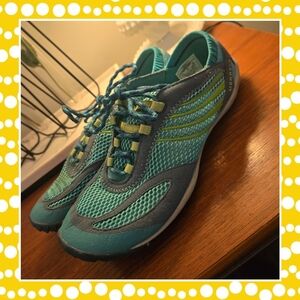 Merrell' Teal and Lime Sneakers Size 7 1/2